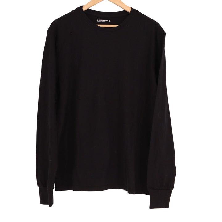 American Giant Premium Slub T-Shirt Mens M Black Cotton Crew Neck Long Sleeve