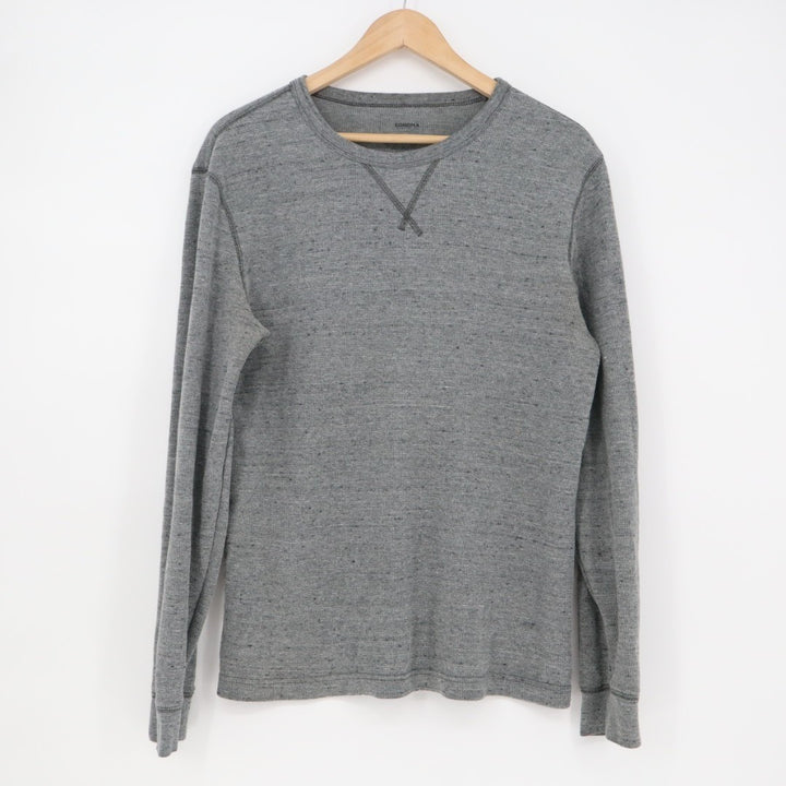 Sonoma Goods For Life Thermal Shirt Mens M Charcoal Gray Cotton Knit Crew Neck