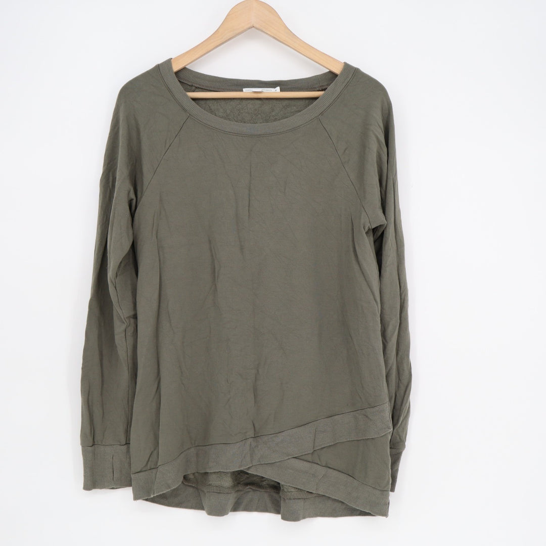 Threads 4 Thoughts Sweatshirt Women Medium Sage Green Stretch Crew Neck Pullover