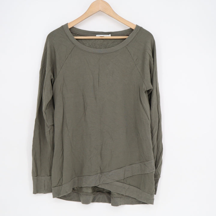 Threads 4 Thoughts Sweatshirt Women Medium Sage Green Stretch Crew Neck Pullover
