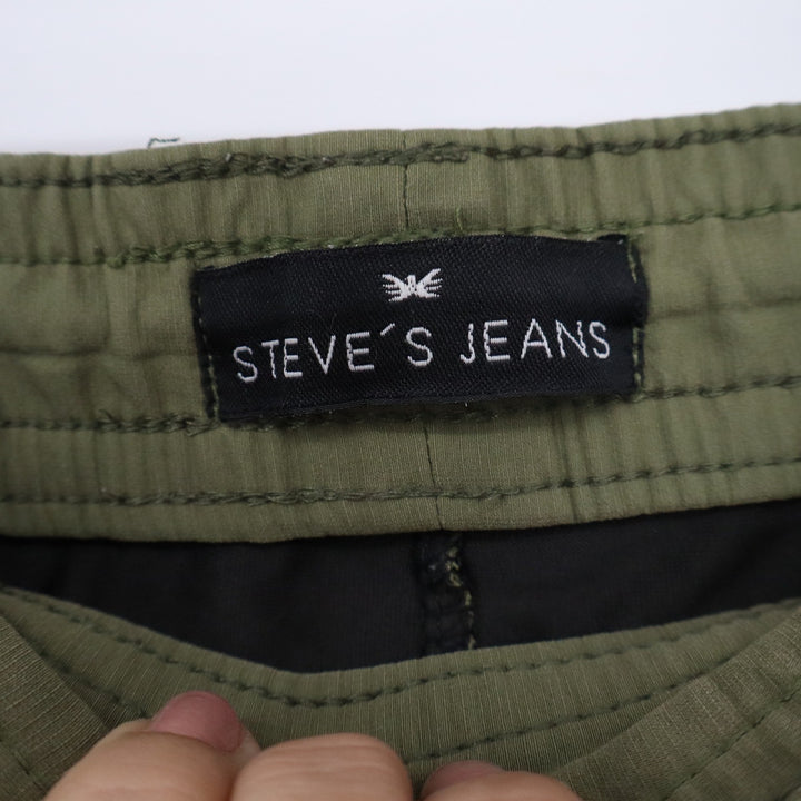Steve's Jeans Mens 2XL Olive Green Cargo Shorts Elastic Waist Stretch Utility