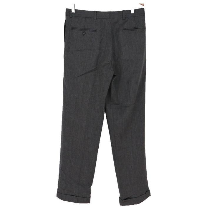 Jos. A. Bank Executive Dress Pants Mens 34x31 Black Plated Herringbone Straight