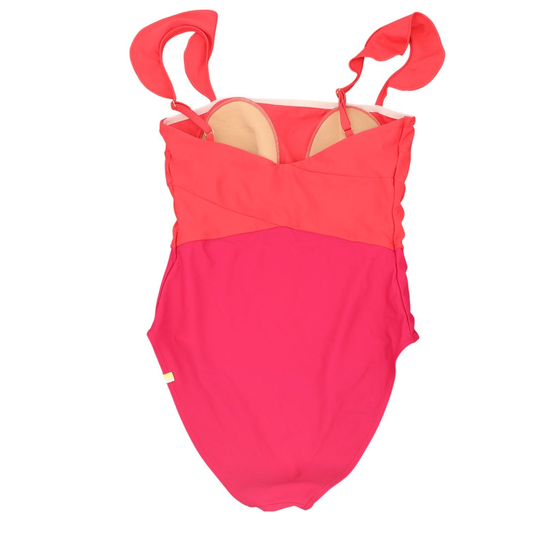 Summersalt One Piece Swimsuit Womens 6 The Ruffle Backflip Red Pink Excellent