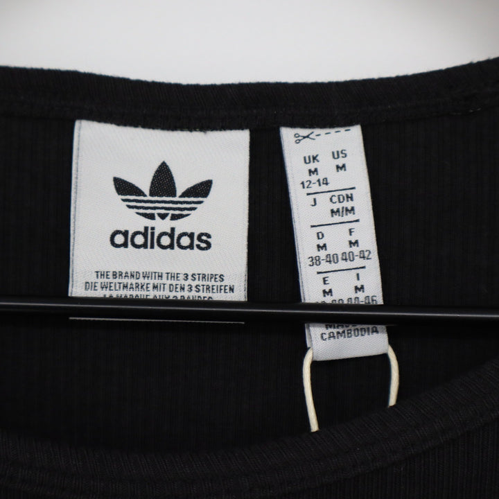 Adidas Originals Womens ESS CROP LS Ribbed Long Sleeve Crop Top Black M
