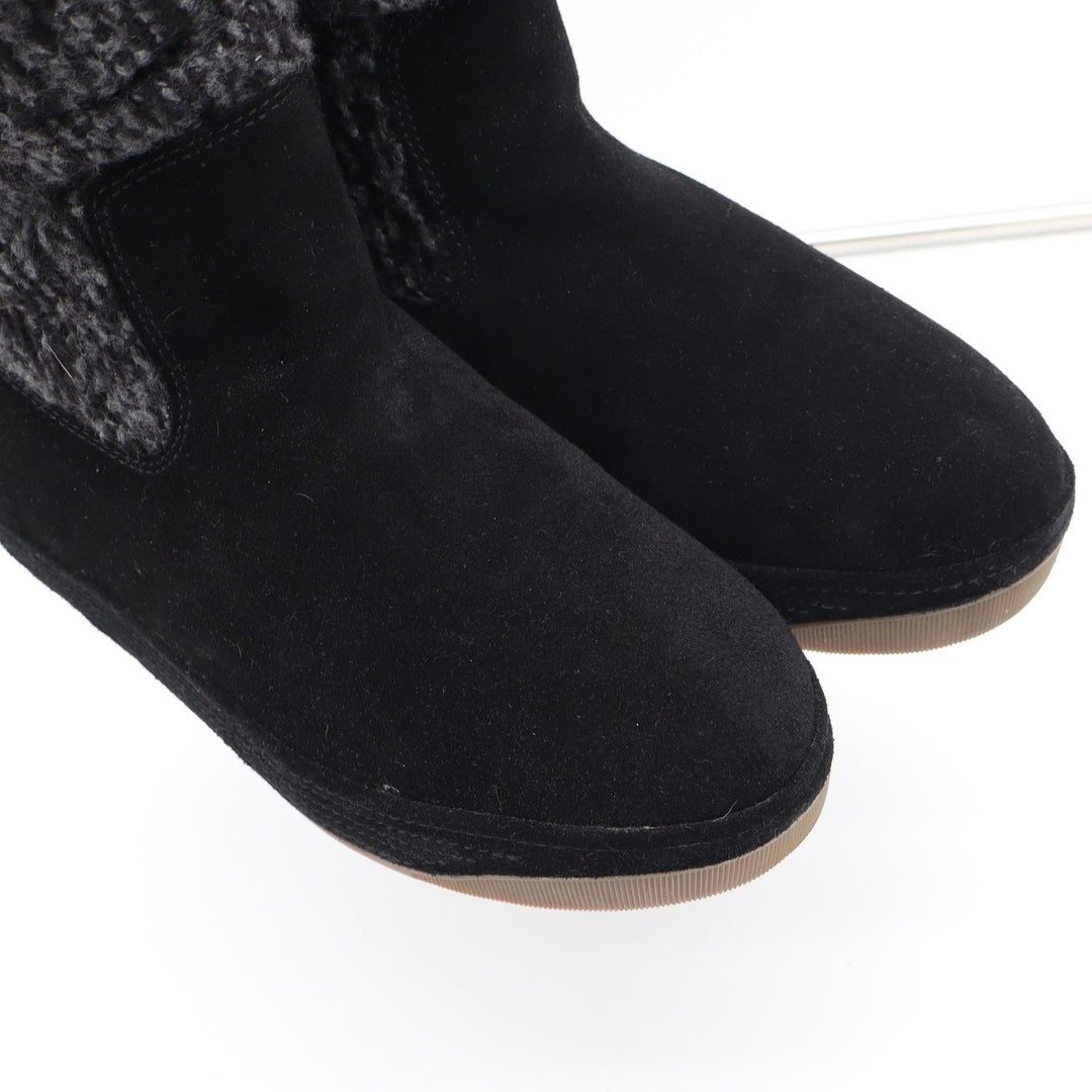 Tara M. Boots Womens 8 Chloe Black Suede Wool Knit Faux Fur Winter Excellent