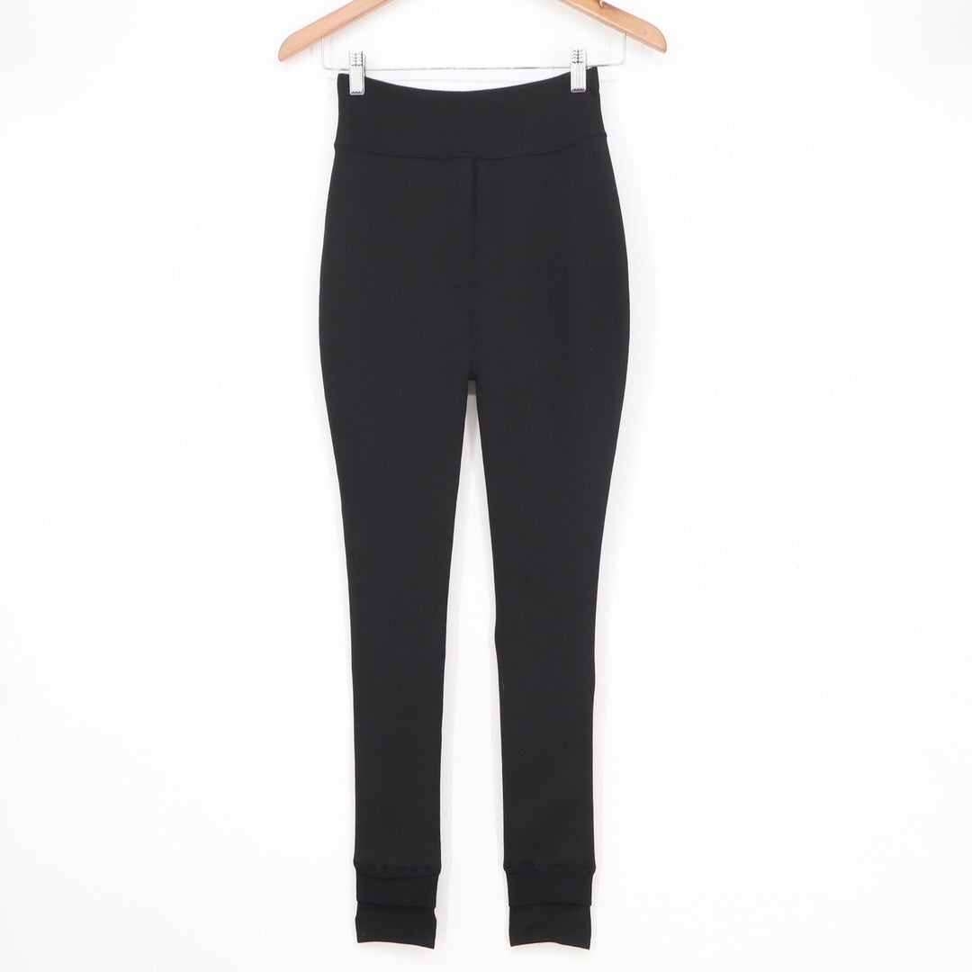 Black Fleece Lined Leggings High Waisted Thermal Winter Pants Size L-XL