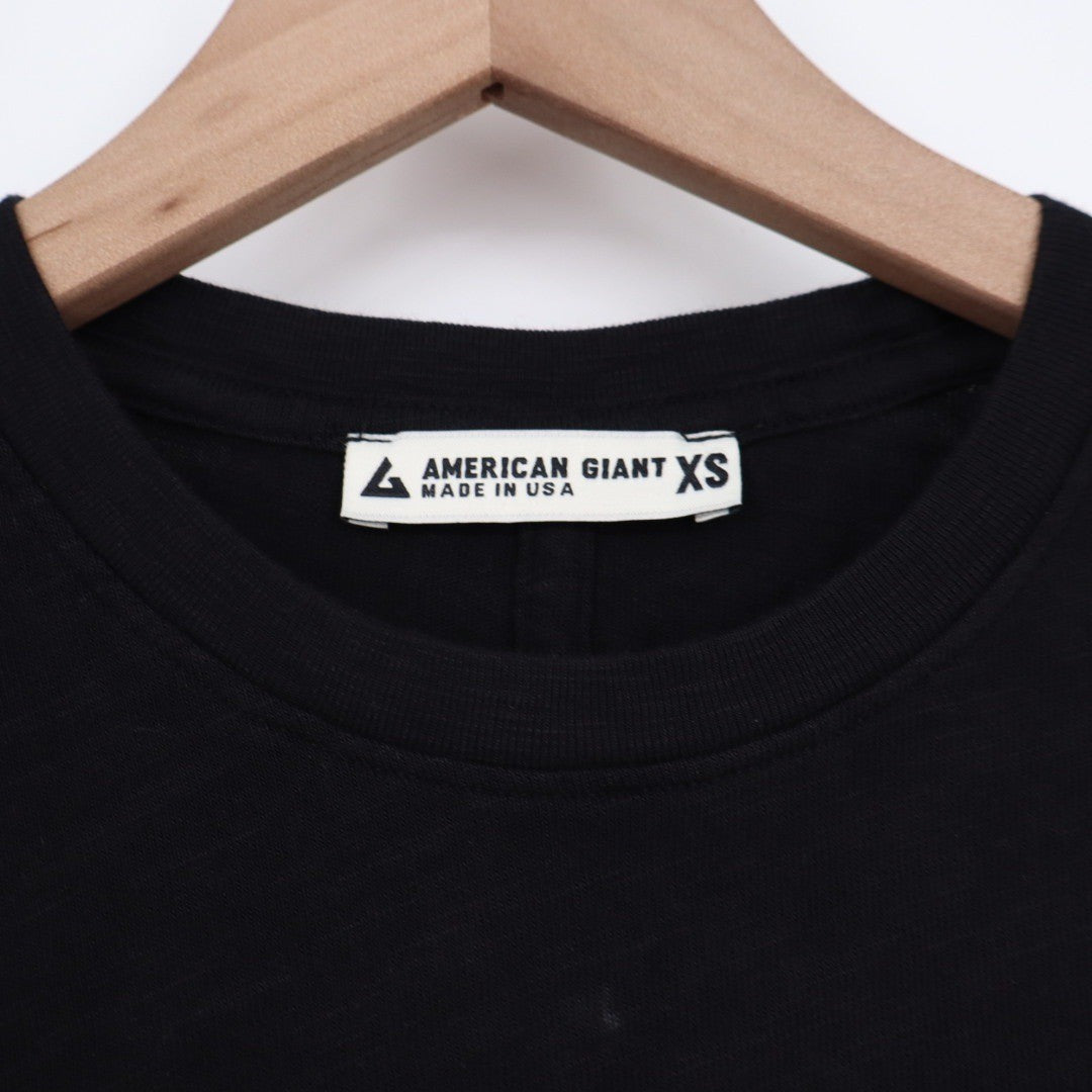 American Giant Women's Black Long Sleeve Crew Neck Cotton Tee Size XS