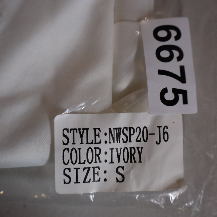 Naked Wardrobe The Statement Ivory Cropped Garter Blazer Small