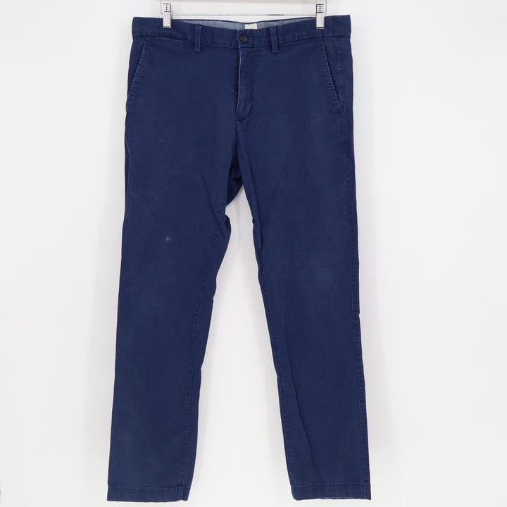 Gap Mens Slim Fit Chino Pants Navy Blue Stretch Cotton Trousers 34x32
