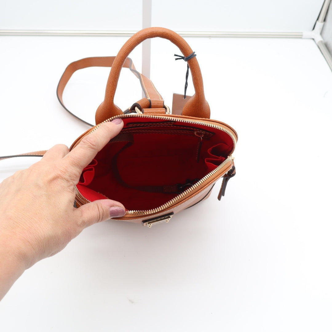 Dooney & Bourke Small Zip Pod Backpack Natural Saffiano Leather