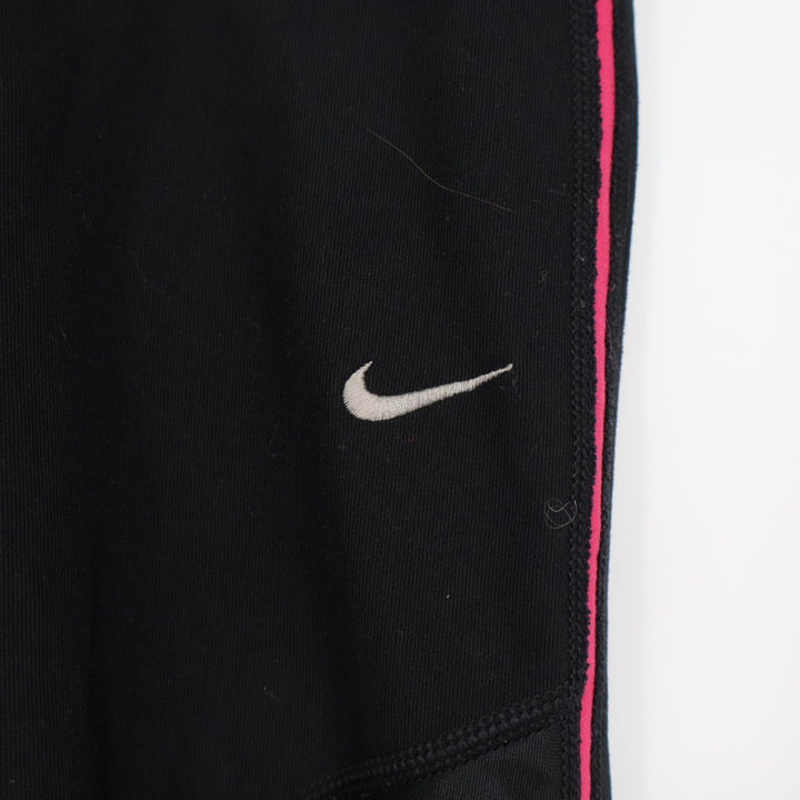 Nike Sportswear Dri Fit Cropped Leggings Womens Small Black Pink Swoosh Logo