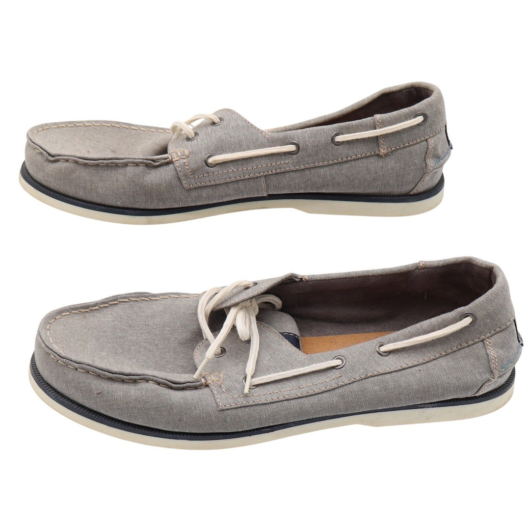 Sonoma Boat Shoe Mens 13 Grey Canvas Moc Toe Loafer Excellent