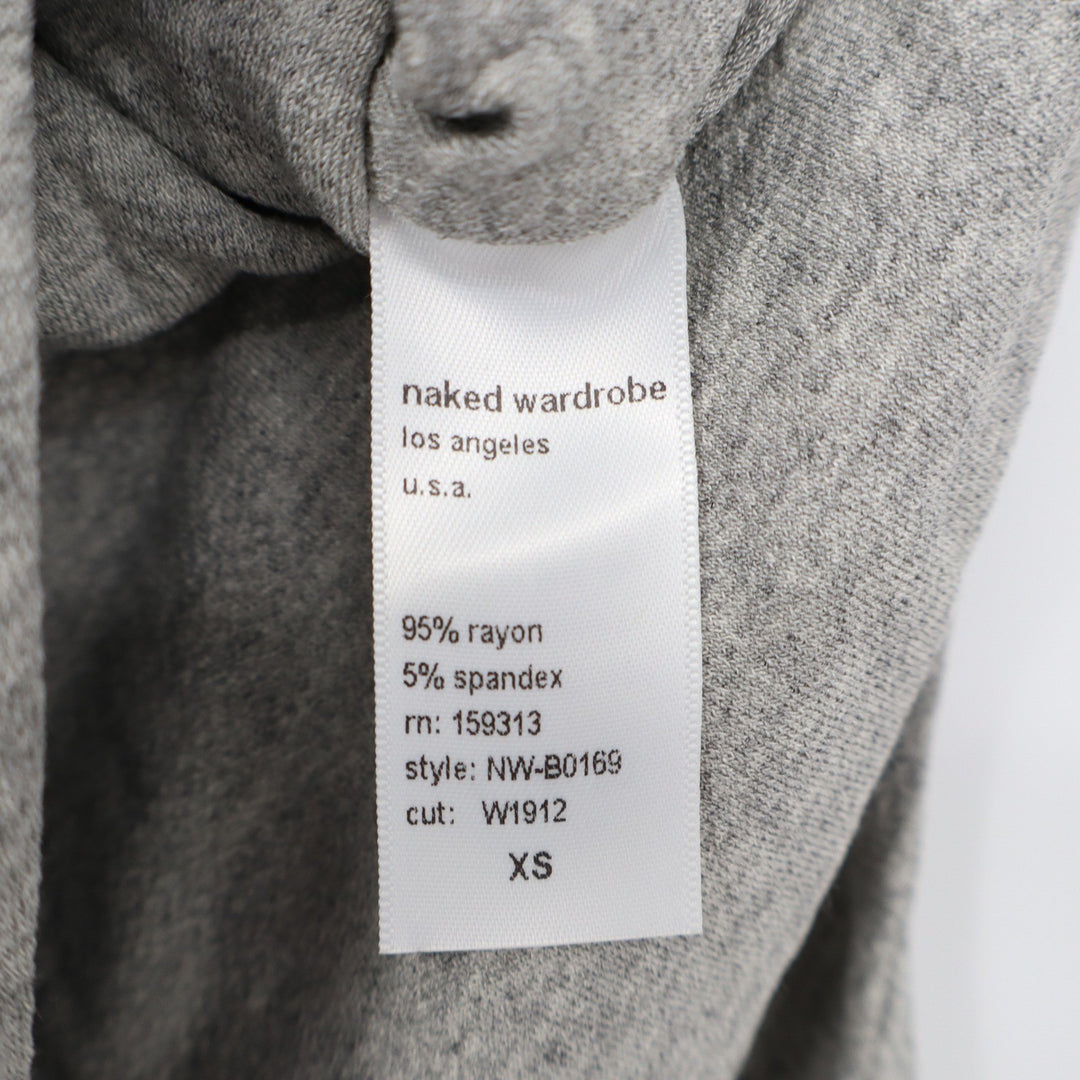 Naked Wardrobe Heather Gray Scoop Neck Sleeveless Bodysuit XS