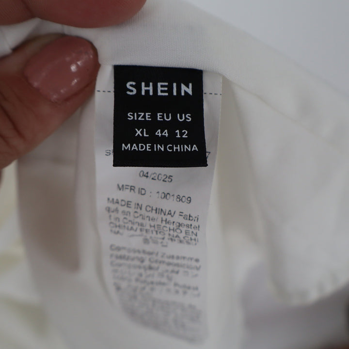 SHEIN White Halter Neck Maxi Dress XL US 12 Draped Waist Tie Back