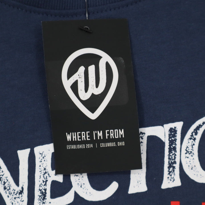 Where I'm From Connecticut USA Navy Blue Graphic Boxy Cropped T-Shirt Small