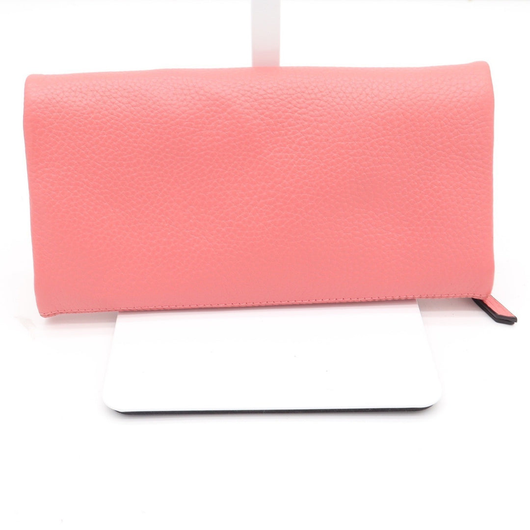 Radley London Medium Pink Pebbled Leather Flapover Matinee Wallet