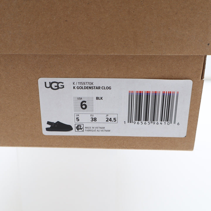 UGG Goldenstar Clog Black Suede Adjustable Strap Shoes Size 6