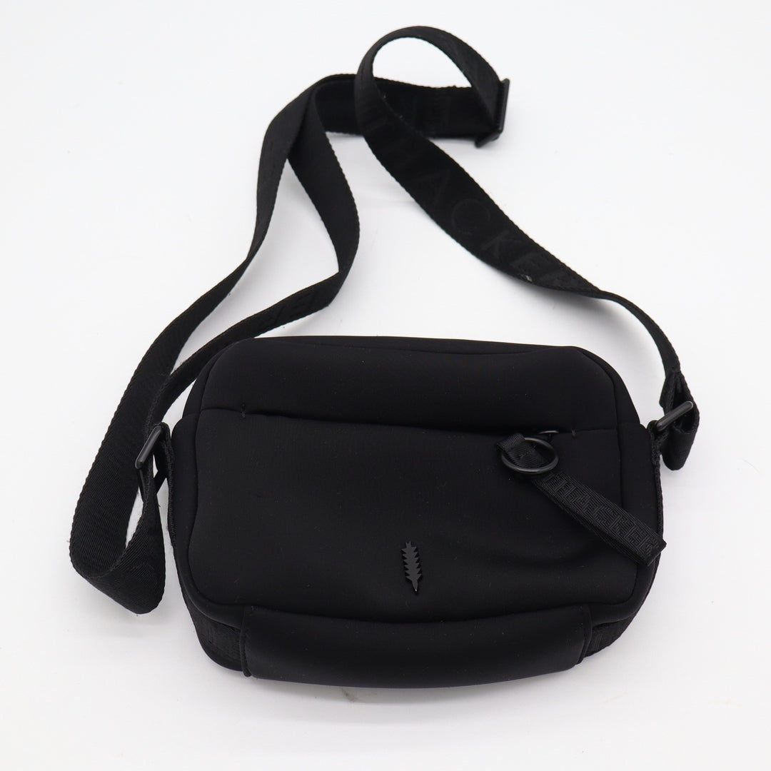 Thacker New York Black Neoprene Crossbody Camera Bag Adjustable Logo Strap