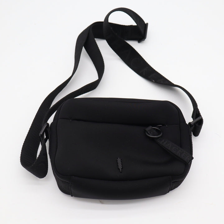 Thacker New York Black Neoprene Crossbody Camera Bag Adjustable Logo Strap