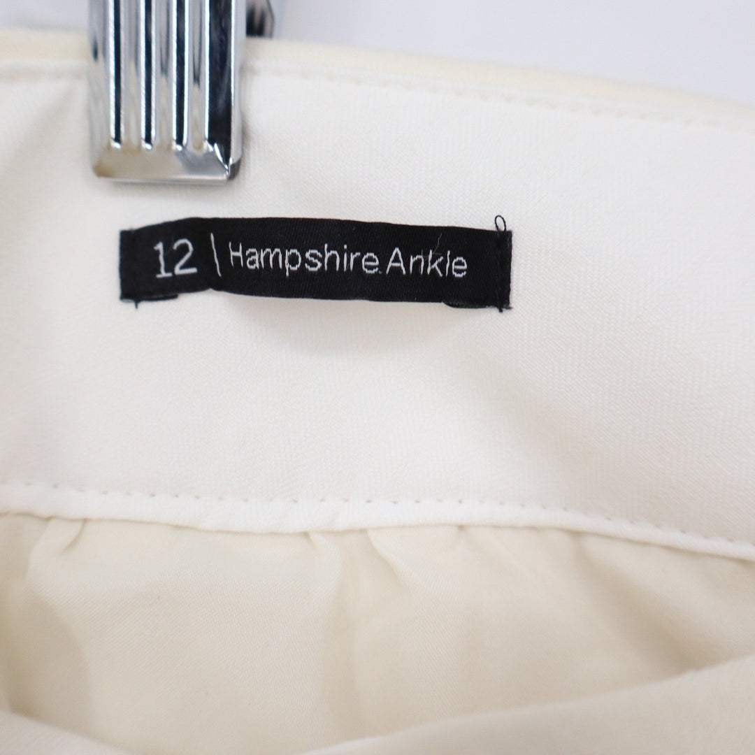 Talbots Hampshire Ankle Pants Womens 12 Cream Straight Leg Dress Slacks