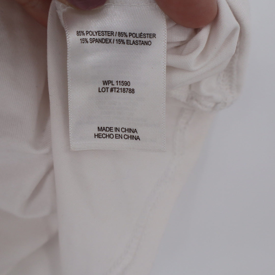 32 Degrees Cool Womens Scoop Neck Short Sleeve T-Shirt Off White Size S