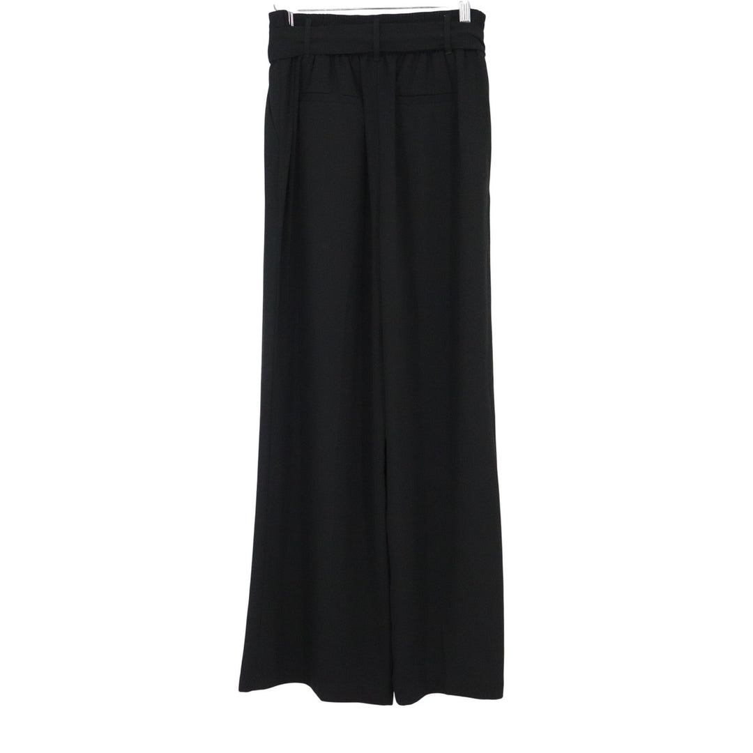 A New Day Womens Black High Rise Wide Leg Tie Waist Trousers Pants Size M