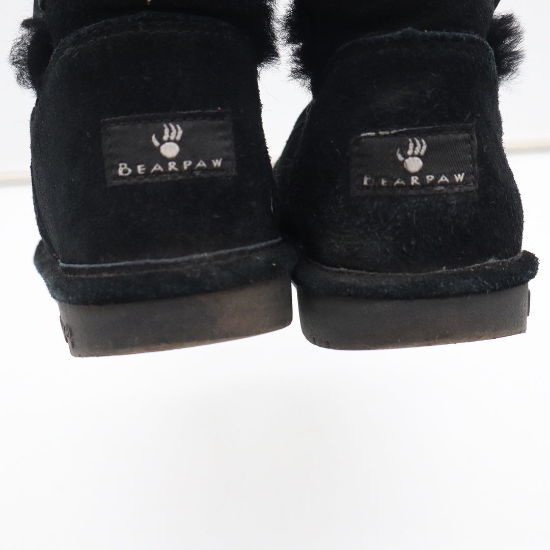 Bearpaw Sarah Black Suede Mid-Calf Winter Boots Triple Toggle Women's 7