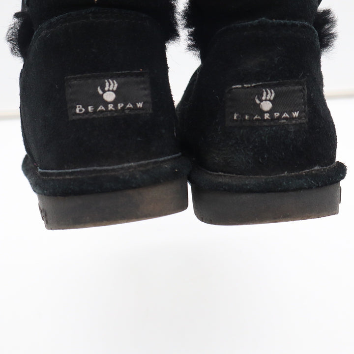 Bearpaw Sarah Black Suede Mid-Calf Winter Boots Triple Toggle Women's 7