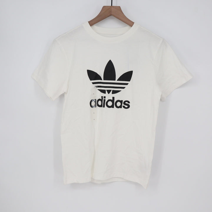 Adidas Originals Kids Trefoil Tee White Black Logo Graphic T-Shirt Size L