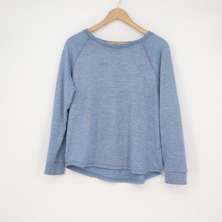 Karen Neuburger Live Love Lounge Heather Blue Raglan Pullover Top Size M