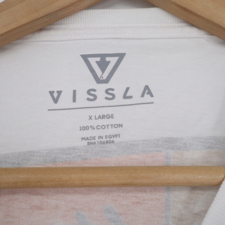 Vissla Stoke Supply Co XL White Graphic T-Shirt Short Sleeve Cotton Surf Tee