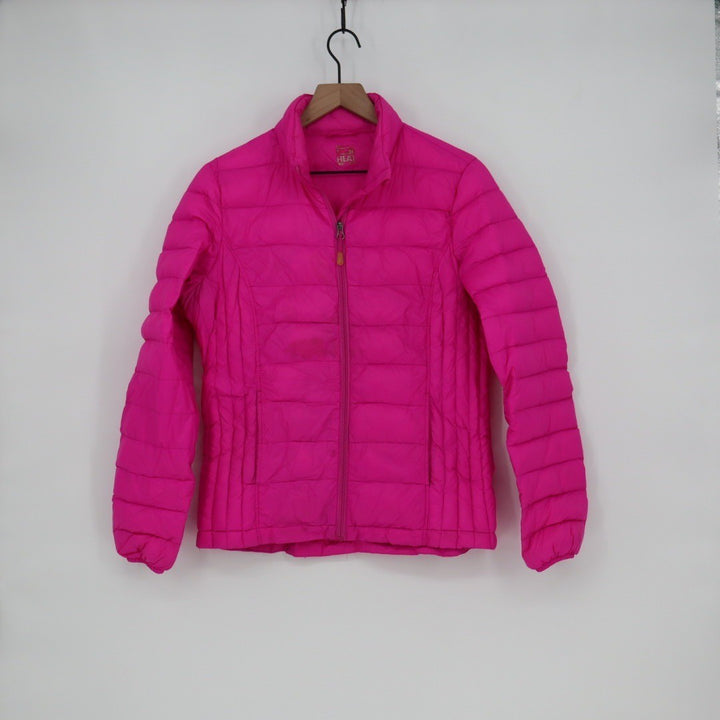 HEAT Lightweight Puffer Jacket Pink Full Zip M Down Feather Blend