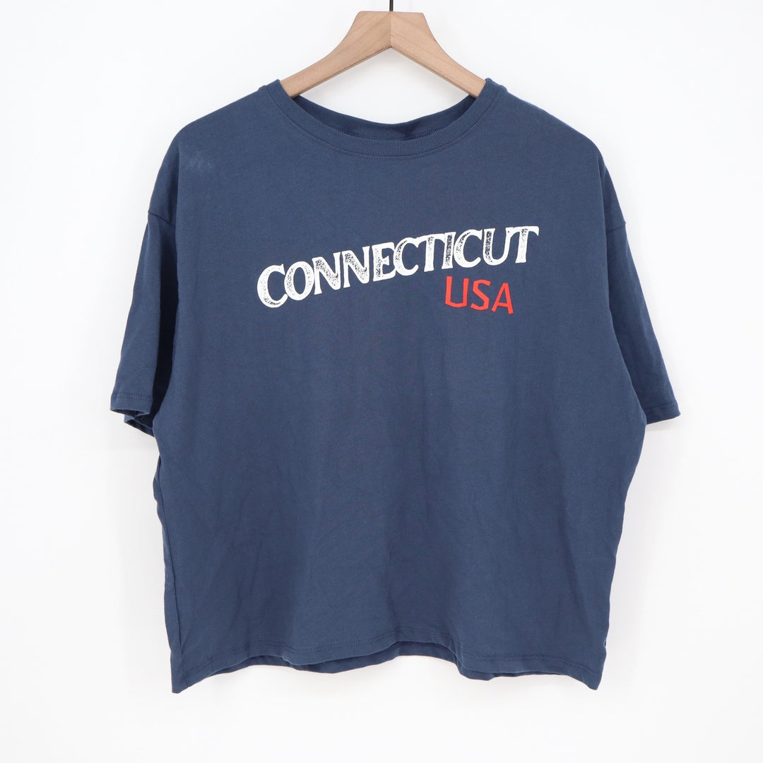 Where I'm From Connecticut USA Navy Blue Graphic T-Shirt Mens Large New