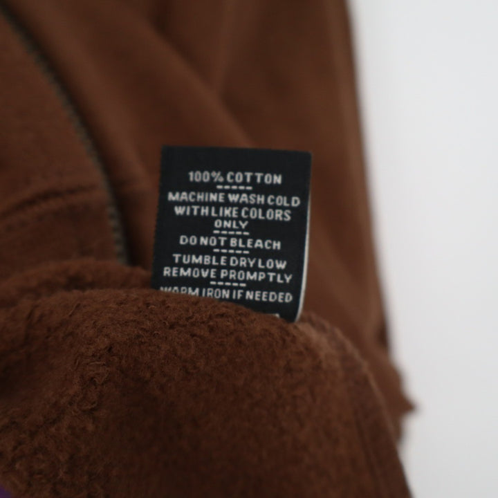 American Giant Bomber Jacket Mens Large Brown Logo Fleece Lined Cotton Full Zip