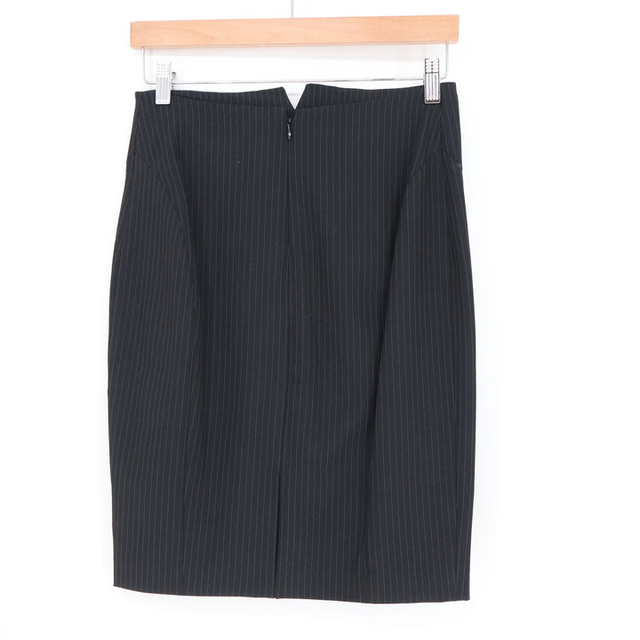Express Pencil Skirt Womens 4 Pinstripe Black V-Notch Waist Professional NEW