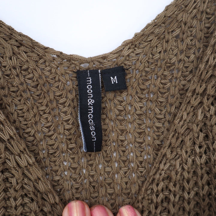 Moon & Madison Tank Top Womens M Sweater Knit Olive Green Sleeveless Excellent