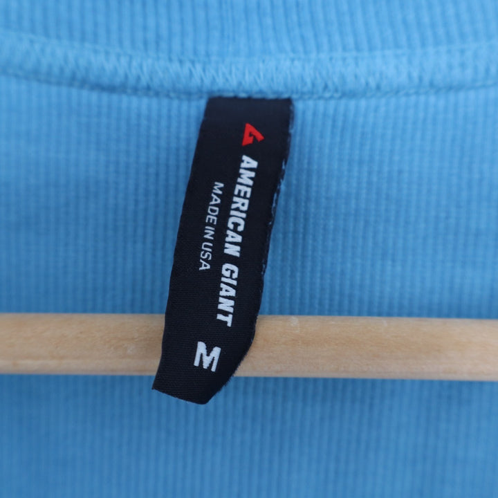 American Giant Ribbed Tank Womens Medium Blue Cotton Stretch Round Neck Pullover