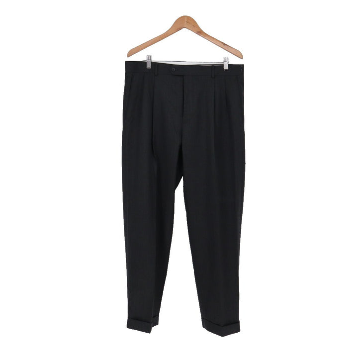 Joseph & Feiss Dress Pants Mens 36X30 Black Plated Slash Pockets Straight Leg