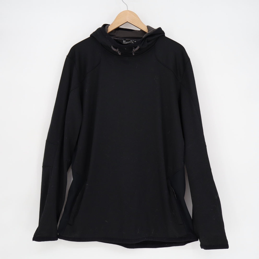 Under Armour ColdGear Hoodie Mens XL Black Fitted Gym Training Workout Athletic