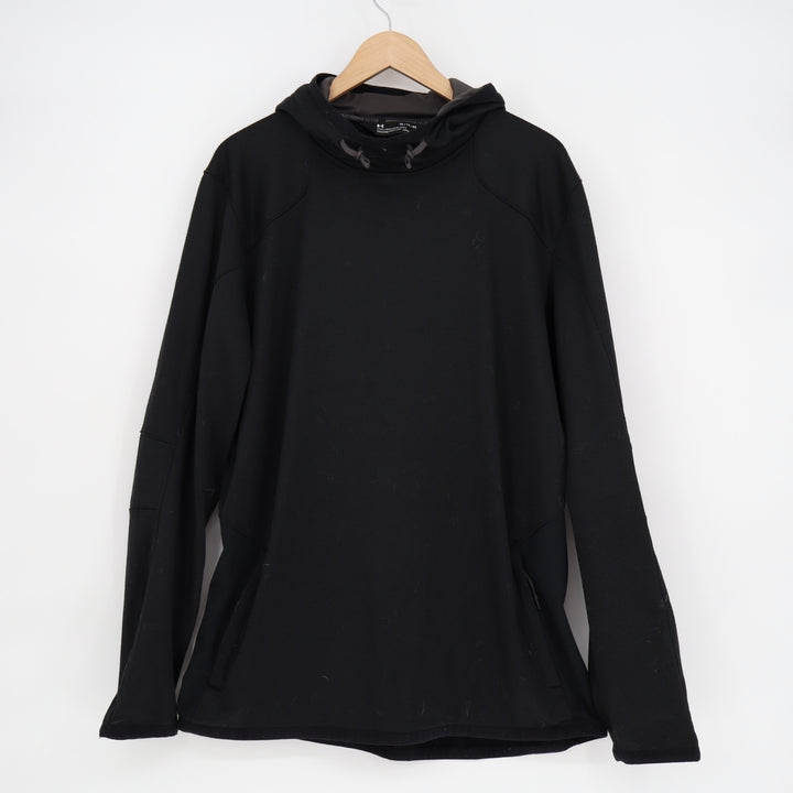 Under Armour ColdGear Hoodie Mens XL Black Fitted Gym Training Workout Athletic