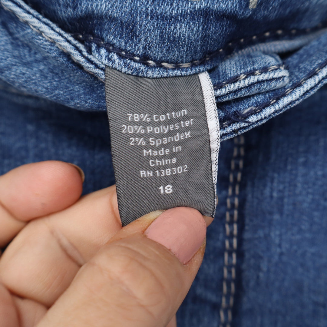 Avenue Denim Capri Jeans Women 18 Plus Medium Wash Blue Stretch Cropped