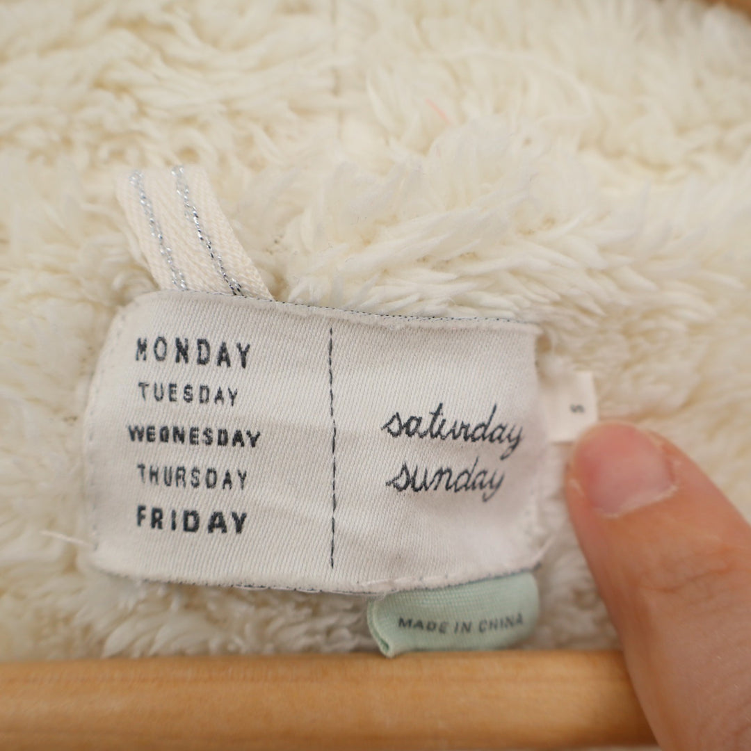 Anthropologie Saturday/Sunday Cardigan Sweater Womens S Blush Fur Shawl Collar