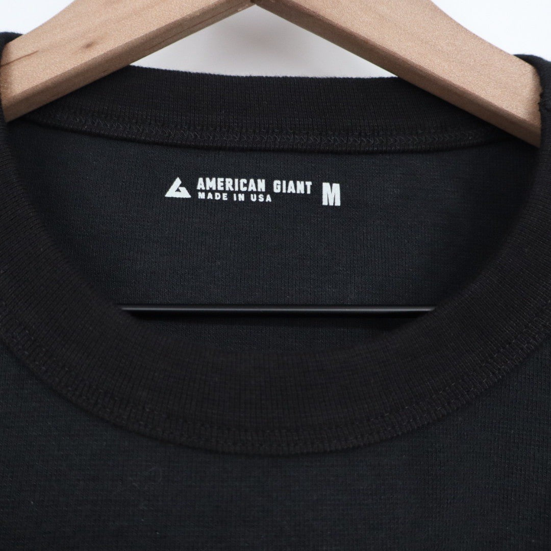 American Giant Classic T Shirt Black Crew Neck Short Sleeve Cotton Size M