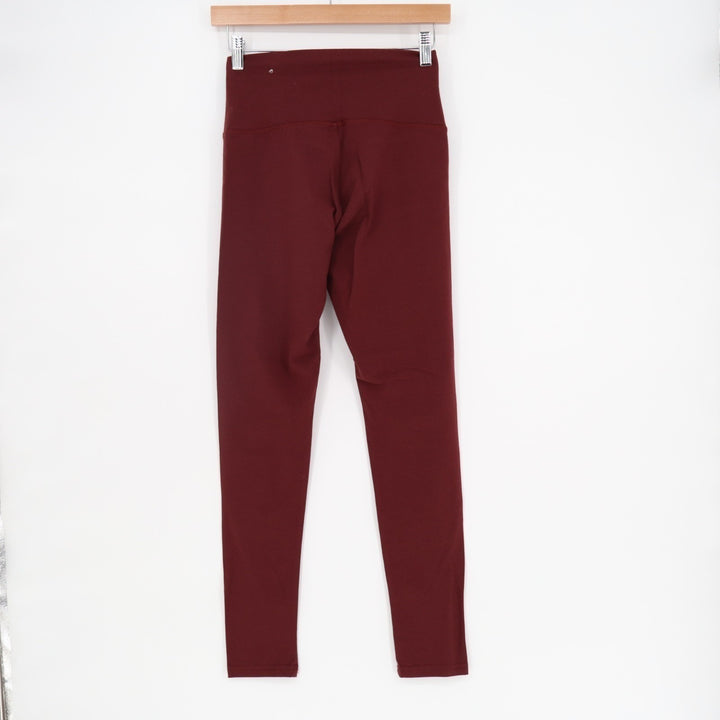 Offline by Aerie Leggings Womens Medium Maroon Stratch Knit High Rise Skinny Leg