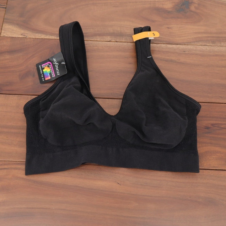 Bali T-Shirt Bra Womens Small Black Nylon Stretch Wireless Comfort Full Coverage