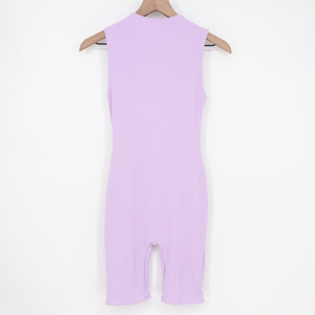 Naked Wardrobe Baby Mama Lilac Purple Mock Neck Sleeveless Romper S