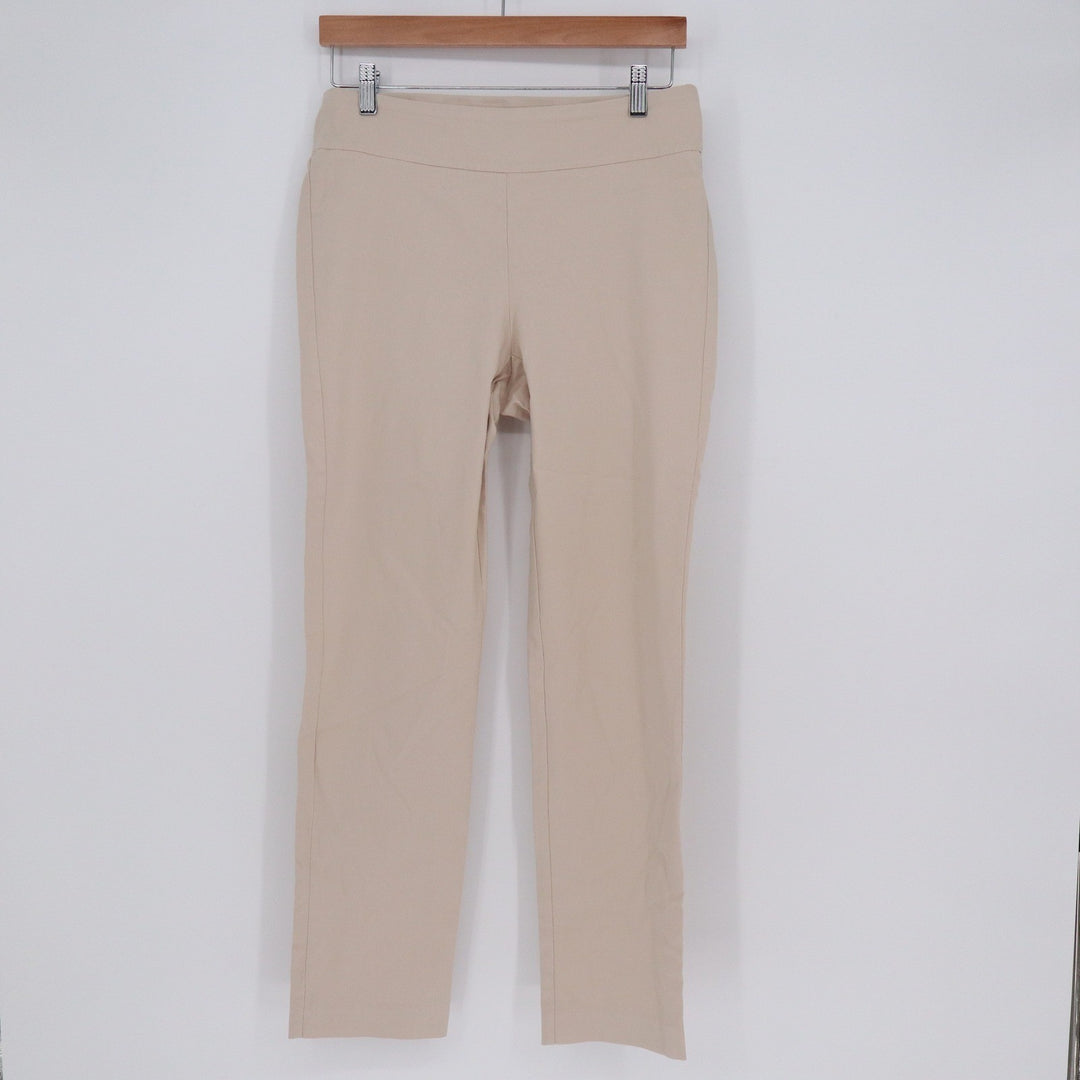 J.McLaughlin Lexi Tan Beige Pull On Slim Leg Stretch Pants Womens Size 10
