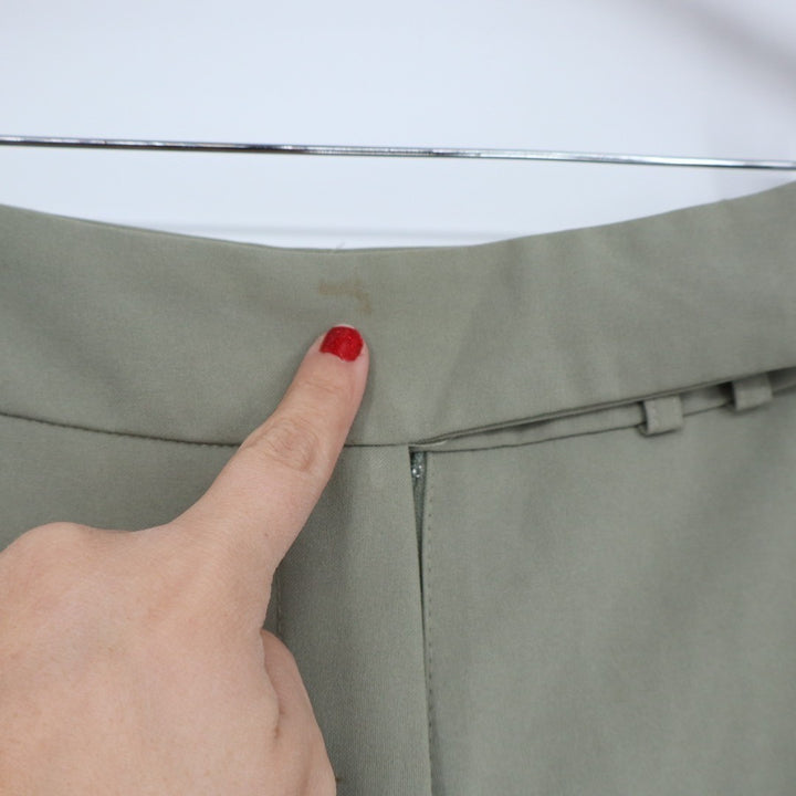 Star City Dress Pants Womens 5 Sage Green Slash Pockets Cuffed Hem Straight Leg