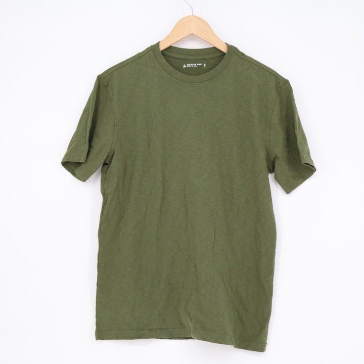 American Giant Mens Olive Green Crew Neck Short Sleeve Tee Made in USA Size S