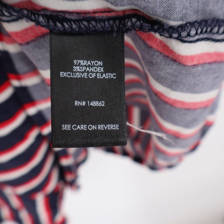 Torrid Womens Plus Size 2 Red White Blue Striped Smocked Back Romper